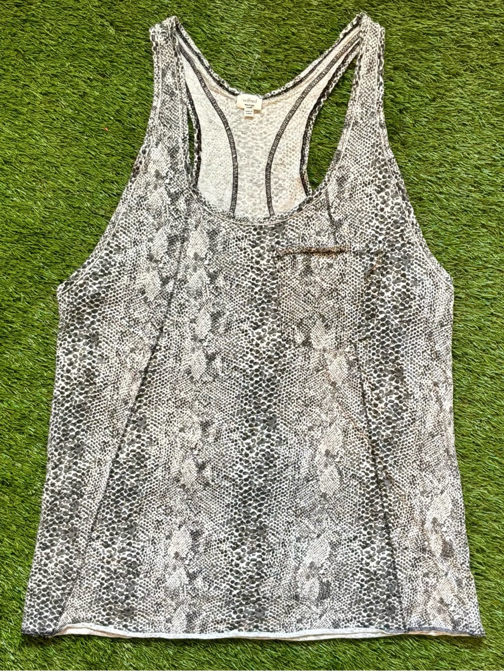 Aritzia Wilfred Snakeskin Print Racerback Tank Top Size Medium